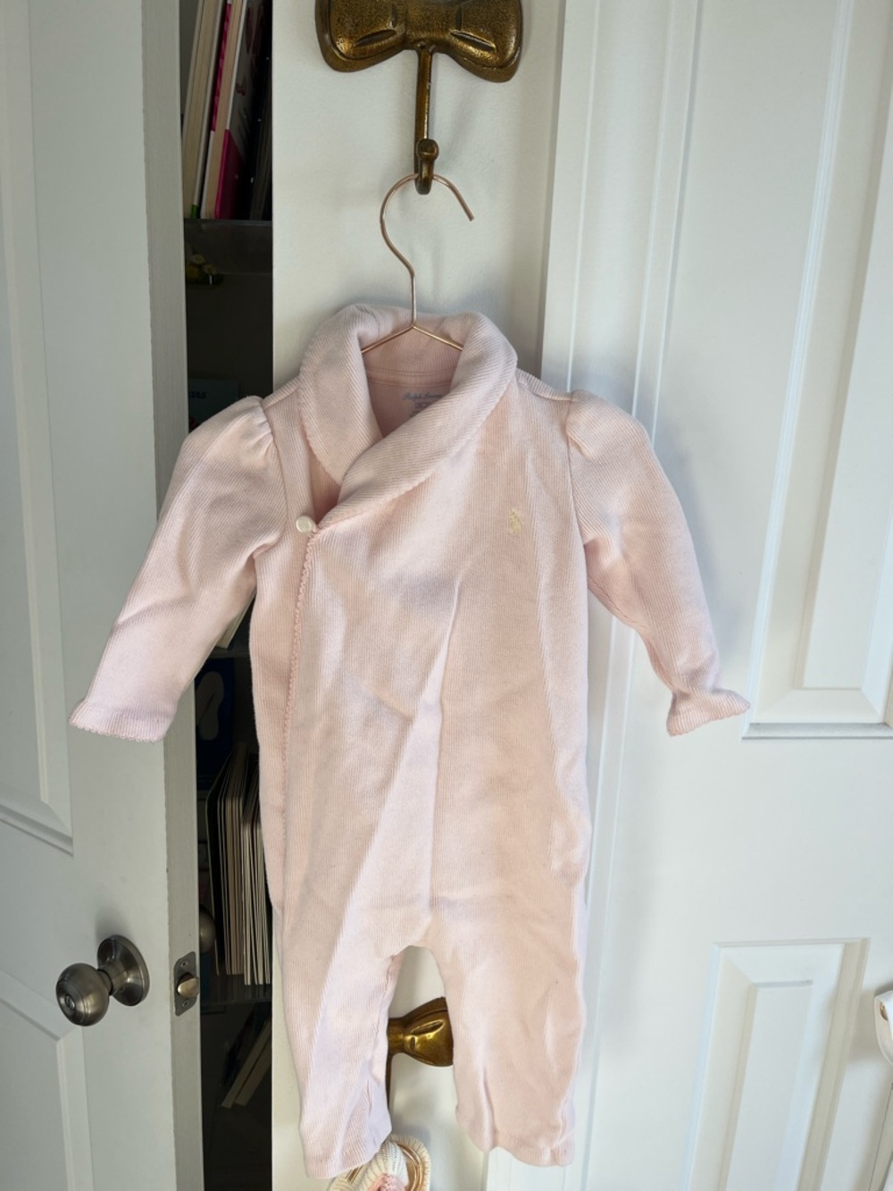 Ralph Lauren Pale Pink Baby Footed One-Piece